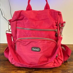 Fushia pink small backpack purse